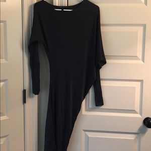 Bcbg off shoulder dress in navy.